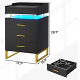 BTHFST LED Nightstand Set of 2 with Charging Station, photograph 2 of 8 published for this piece