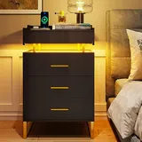 BTHFST LED Nightstand Set of 2 with Charging Station, photograph 3 of 8 published for this piece