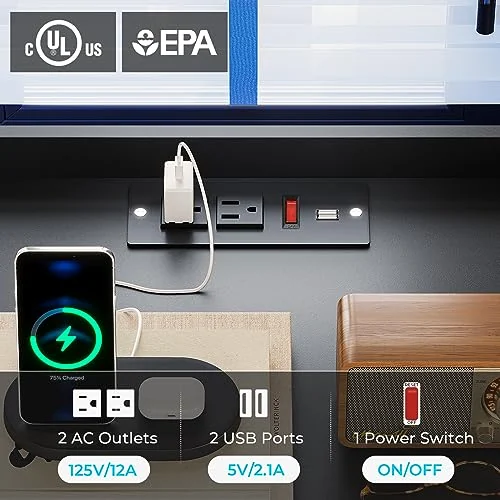 BTHFST LED Nightstand with Charging Station, photograph 5 of 8 published for this piece