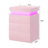 BTHFST LED Pink Nightstands Set of 2 with Charging, photograph 2 of 7 published for this piece