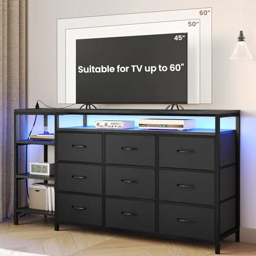 BTHFST LED TV Stand Dresser for Bedroom, photograph 3 of 7 published for this piece