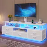 BTHFST LED TV Stand with Mount for Living Room, white, product photo