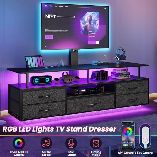 BTHFST LED TV Stand with Mount for Living Room, photograph 2 of 8 published for this piece