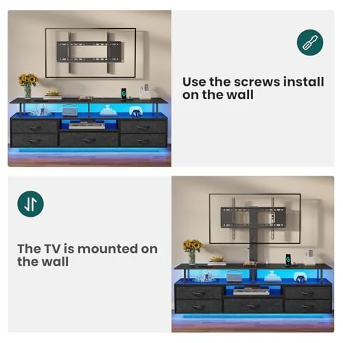 BTHFST LED TV Stand with Mount for Living Room, photograph 6 of 8 published for this piece