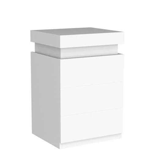 BTHFST LED White Nightstand Set of 2, photograph 5 of 9 published for this piece