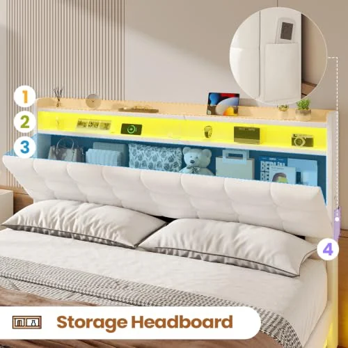 BTHFST Lift Up Queen Size Bed Frame with Storage, photograph 3 of 8 published for this piece