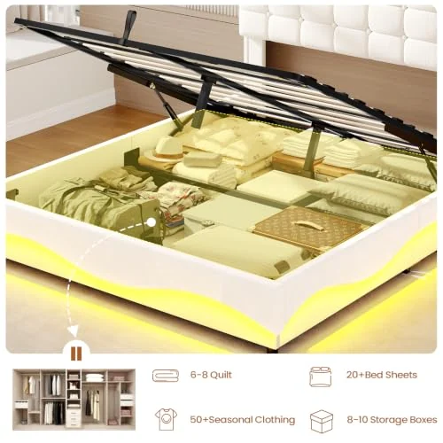 BTHFST Lift Up Queen Size Bed Frame with Storage, photograph 4 of 8 published for this piece