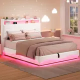 BTHFST Lift Up Twin Bed Frame with Storage Headboard, photograph 6 of 8 published for this piece
