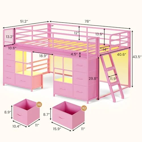 BTHFST Low Bunk Bed Twin Over Twin with 8, photograph 2 of 9 published for this piece