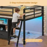 BTHFST Low LED Loft Bed Twin Size with Storage, photograph 8 of 8 published for this piece