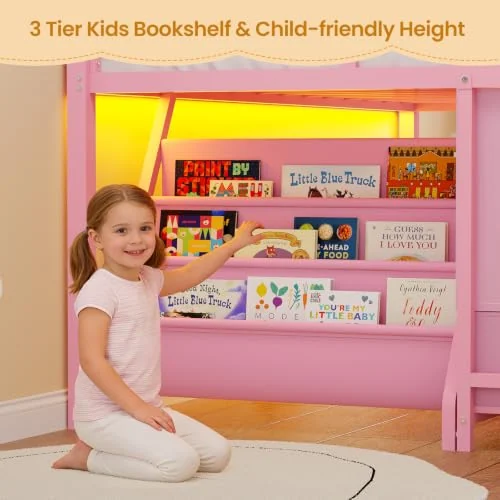 BTHFST Low LED Loft Bed Twin Size with Storage, photograph 5 of 8 published for this piece