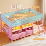BTHFST Low LED Loft Bed Twin Size with Storage, photograph 6 of 8 published for this piece