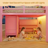 BTHFST Low LED Loft Bed Twin Size with Storage, photograph 7 of 8 published for this piece