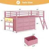 BTHFST Low Loft Bed Twin Size with 9 Storage, photograph 2 of 9 published for this piece