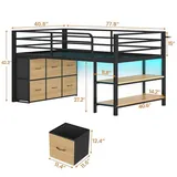 BTHFST Low Loft Bed Twin Size with 6 Storage, photograph 2 of 8 published for this piece