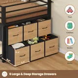 BTHFST Low Loft Bed Twin Size with 6 Storage, photograph 5 of 8 published for this piece