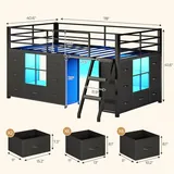 BTHFST Low Loft Bed Twin Size with 14 Storage, photograph 2 of 9 published for this piece