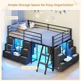 BTHFST Low Loft Bed Twin Size with 14 Storage, photograph 3 of 9 published for this piece