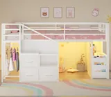 BTHFST Low Loft Bed Twin Size with Stairs, photograph 9 of 9 published for this piece