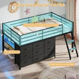 BTHFST Low Loft Bed Twin Size with 9 Storage, photograph 6 of 8 published for this piece