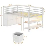 BTHFST Low Loft Bed Twin Size with 6 Storage, photograph 2 of 8 published for this piece