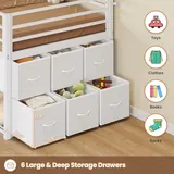 BTHFST Low Loft Bed Twin Size with 6 Storage, photograph 5 of 8 published for this piece