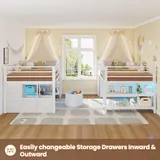 BTHFST Low Loft Bed Twin Size with 6 Storage, photograph 8 of 8 published for this piece