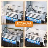 BTHFST Low Loft Bed Twin Size with 8 Storage, photograph 6 of 8 published for this piece