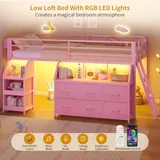 BTHFST Low Loft Bed Twin Size with Storage, photograph 4 of 9 published for this piece