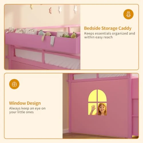 BTHFST Low Loft Bed Twin Size with Storage, photograph 8 of 9 published for this piece