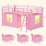 BTHFST Low Loft Bed Twin Size with 14 Storage, photograph 2 of 9 published for this piece