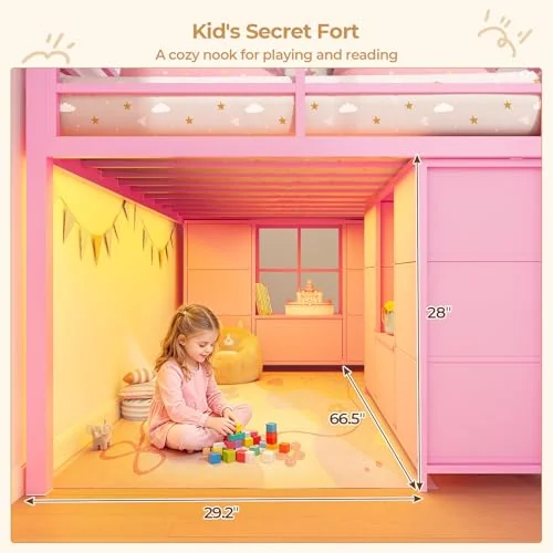 BTHFST Low Loft Bed Twin Size with 14 Storage, photograph 4 of 9 published for this piece