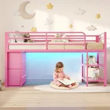 BTHFST Low Loft Bed Twin Size with 6 Storage, photograph 5 of 8 published for this piece