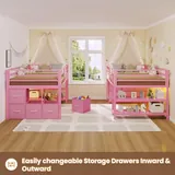 BTHFST Low Loft Bed Twin Size with 6 Storage, photograph 8 of 8 published for this piece