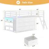 BTHFST Low Loft Bed Twin Size with 9 Storage, photograph 2 of 8 published for this piece