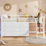 BTHFST Low Loft Bed Twin Size with 9 Storage, photograph 3 of 8 published for this piece