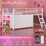 BTHFST Low Loft Bed Twin Size with 9 Storage, photograph 5 of 8 published for this piece