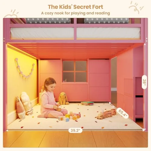 BTHFST Low Loft Bed Twin Size with Stairs, photograph 6 of 9 published for this piece