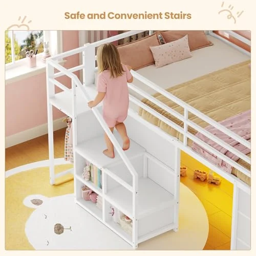 BTHFST Low Loft Bed Twin Size with Stairs, photograph 3 of 9 published for this piece