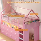 BTHFST Low Loft Bed Twin Size with 8 Storage, photograph 5 of 8 published for this piece
