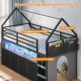 BTHFST Low Loft Bed Twin Size with 8 Storage, photograph 5 of 8 published for this piece