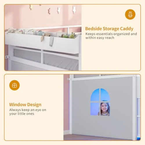 BTHFST Low Loft Bed Twin Size with Storage, photograph 7 of 9 published for this piece