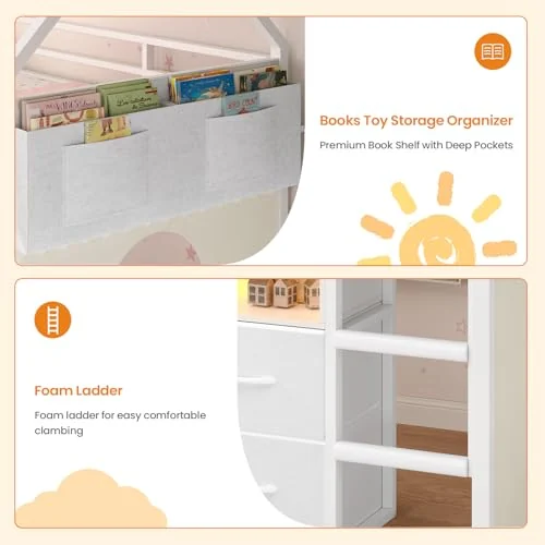 BTHFST Low Loft Bed Twin Size with 8 Storage, photograph 7 of 8 published for this piece