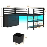 BTHFST Low Loft Bed Twin Size with 6 Storage, photograph 2 of 8 published for this piece