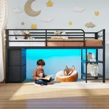 BTHFST Low Loft Bed Twin Size with 6 Storage, photograph 3 of 8 published for this piece