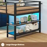 BTHFST Low Loft Bed Twin Size with 6 Storage, photograph 6 of 8 published for this piece