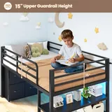 BTHFST Low Loft Bed Twin Size with 6 Storage, photograph 8 of 8 published for this piece