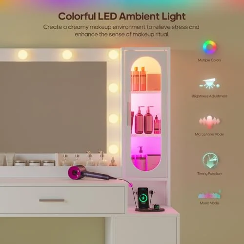 BTHFST Makeup Vanity Desk with Large 31.5″ Mirror and, photograph 3 of 9 published for this piece