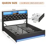 BTHFST Queen Bed Frame with 4 Drawers & Storage, photograph 2 of 8 published for this piece
