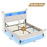 BTHFST Queen Bed Frame with Headboard Storage & LED, photograph 2 of 7 published for this piece